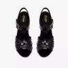 Sandalias de tacón Kymber Glow de cuero negro para mujer