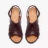 Sandalias de tacón Kymber Shine de cuero marrón oscuro para mujer Sandalias de tacón Kymber Shine de cuero marrón oscuro para mujer