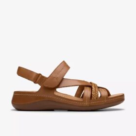 Sandalias de tiras combinadas Cecily Strap para mujer, color tostado