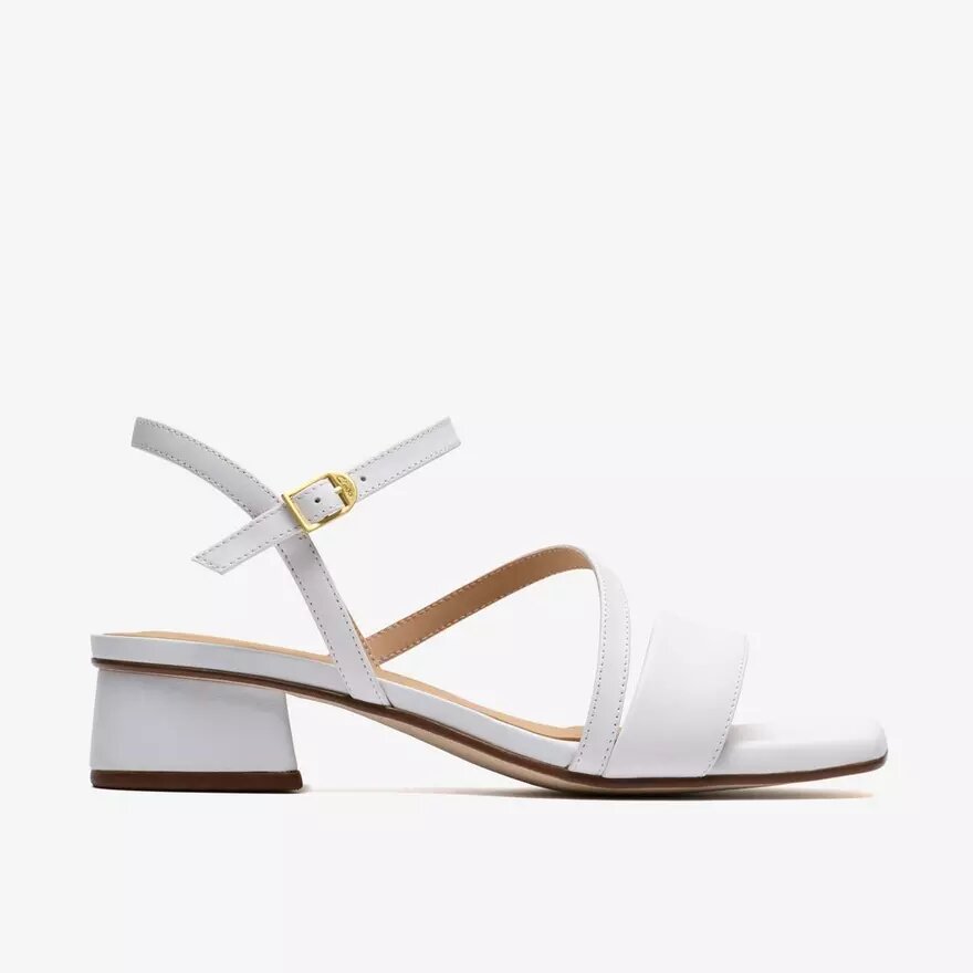 Sandalias de tiras de cuero blanco Serina35 para mujer Sandalias de tiras de cuero blanco Serina35 para mujer