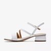 Sandalias de tiras de cuero blanco Serina35 para mujer Sandalias de tiras de cuero blanco Serina35 para mujer