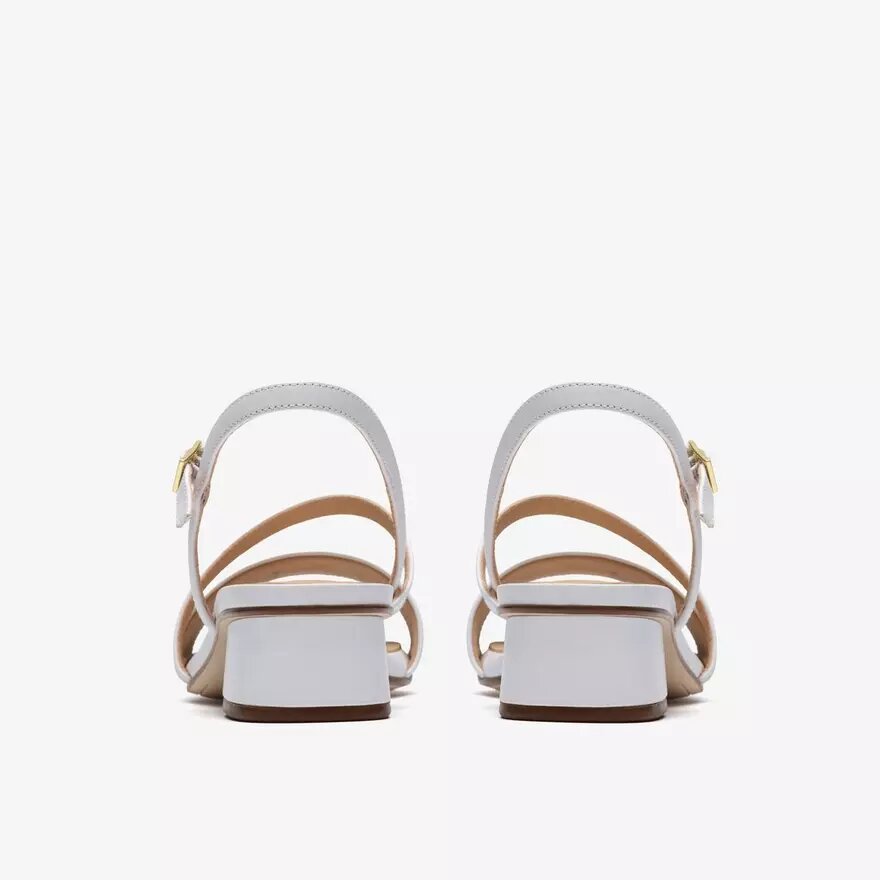 Sandalias de tiras de cuero blanco Serina35 para mujer Sandalias de tiras de cuero blanco Serina35 para mujer