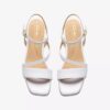Sandalias de tiras de cuero blanco Serina35 para mujer Sandalias de tiras de cuero blanco Serina35 para mujer