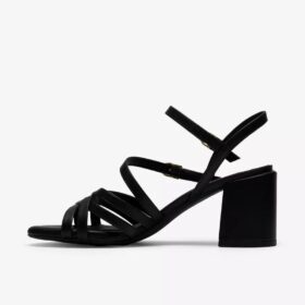 Sandalias de tiras Ezoria para mujer en piel negra