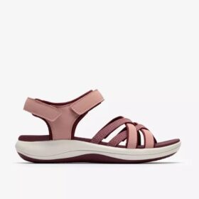 Sandalias de tiras Mira Shore para mujer, color granate