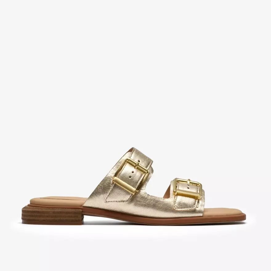 Sandalias planas Ariany Bay en dorado suave para mujer Sandalias planas Ariany Bay en dorado suave para mujer