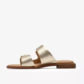 Sandalias planas Ariany Bay en dorado suave para mujer