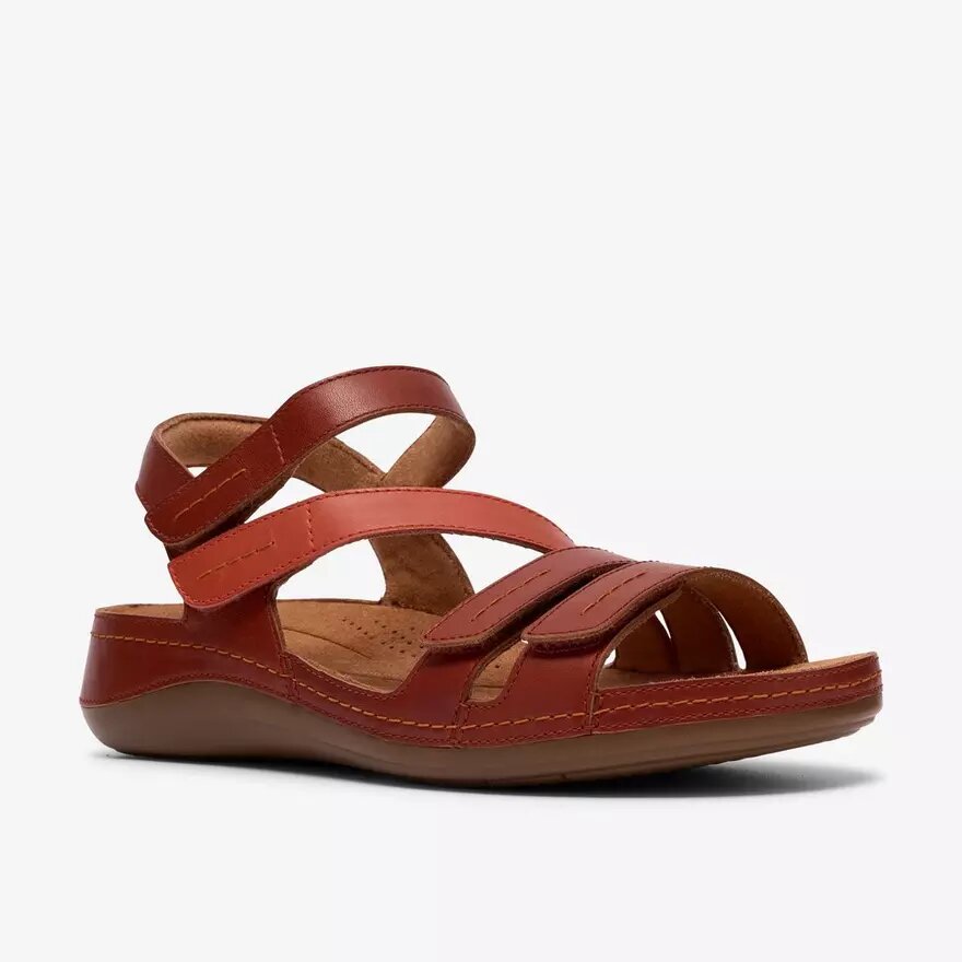 Sandalias planas Cecily Mix para mujer en combinación de naranja quemado Sandalias planas Cecily Mix para mujer en combinación de naranja quemado