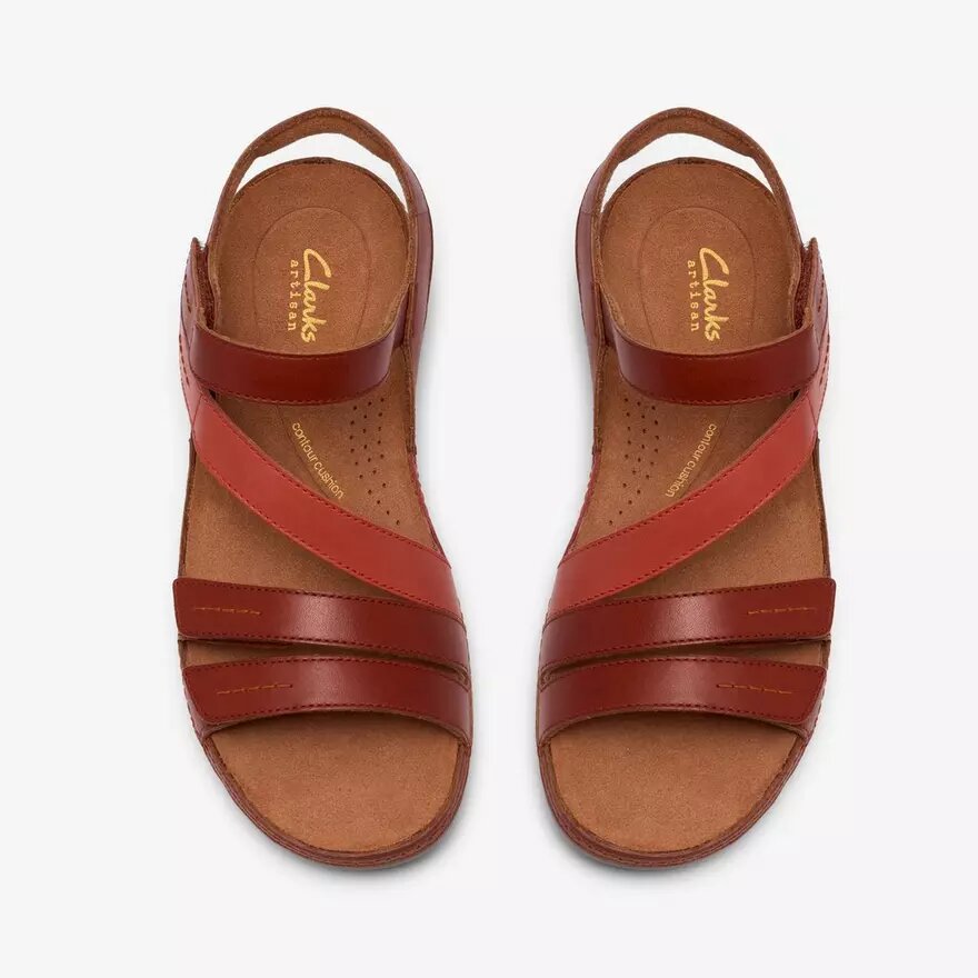 Sandalias planas Cecily Mix para mujer en combinación de naranja quemado Sandalias planas Cecily Mix para mujer en combinación de naranja quemado