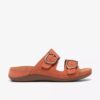 Sandalias planas Cecily Step para mujer en naranja quemado