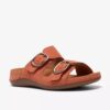Sandalias planas Cecily Step para mujer en naranja quemado