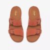 Sandalias planas Cecily Step para mujer en naranja quemado