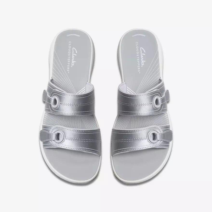 Sandalias planas Cloudsteppers™ Breeze Maye Silver para mujer Sandalias planas Cloudsteppers™ Breeze Maye Silver para mujer
