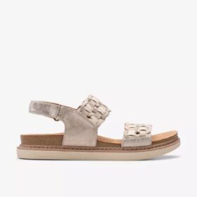 Sandalias planas combinadas Arwell Glide Metallic para mujer