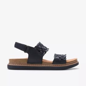 Sandalias planas combinadas Arwell Glide negras para mujer