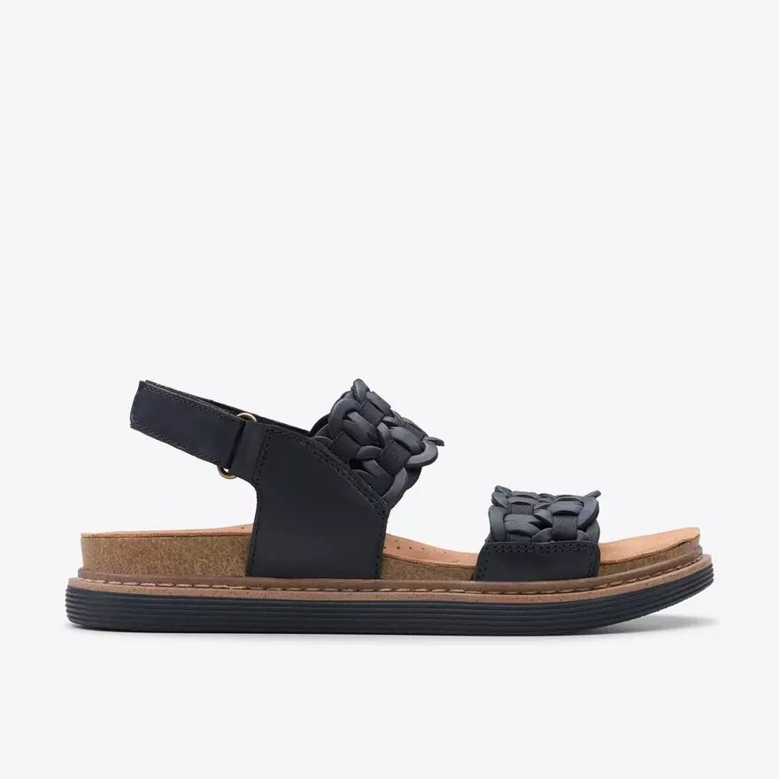 Sandalias planas combinadas Arwell Glide negras para mujer Sandalias planas combinadas Arwell Glide negras para mujer