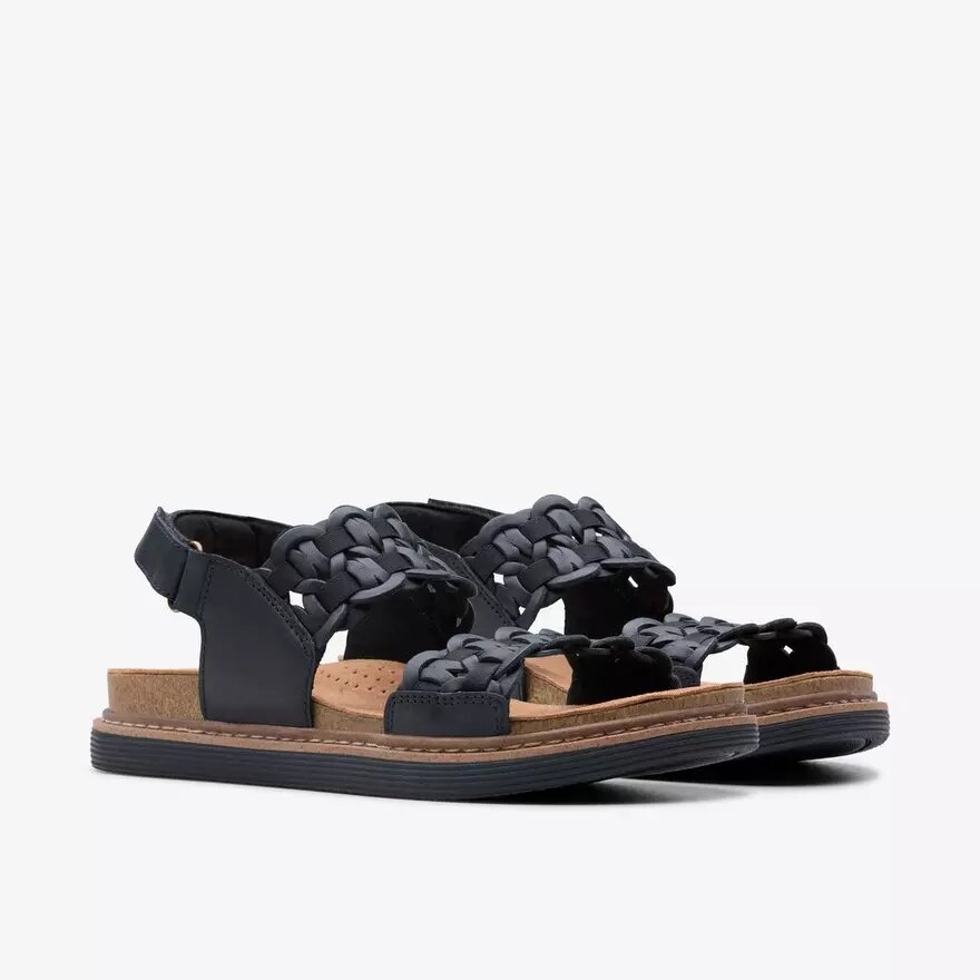 Sandalias planas combinadas Arwell Glide negras para mujer Sandalias planas combinadas Arwell Glide negras para mujer