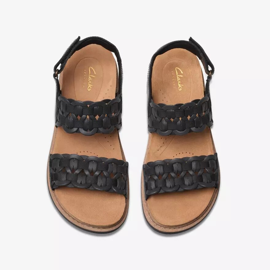 Sandalias planas combinadas Arwell Glide negras para mujer Sandalias planas combinadas Arwell Glide negras para mujer