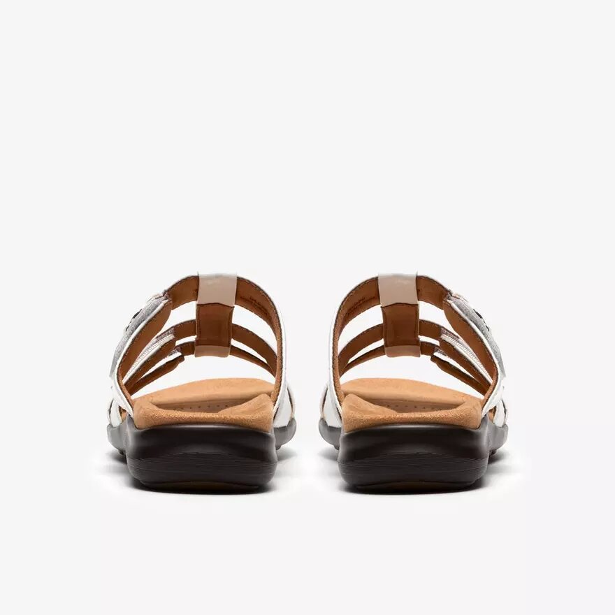 Sandalias planas de charol Kitly Pearl White para mujer Sandalias planas de charol Kitly Pearl White para mujer