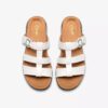 Sandalias planas de charol Kitly Pearl White para mujer Sandalias planas de charol Kitly Pearl White para mujer