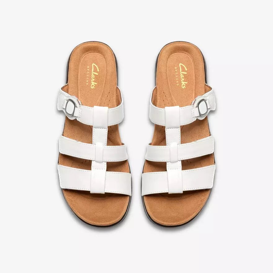 Sandalias planas de charol Kitly Pearl White para mujer Sandalias planas de charol Kitly Pearl White para mujer