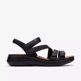 Sandalias planas de combinación negras Cecily Mix para mujer
