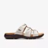Sandalias planas de cuero color crema «Kitly Slide» para mujer Sandalias planas de cuero color crema «Kitly Slide» para mujer