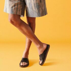 Sandalias planas de cuero marrón «Torford Cross» para hombre