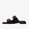 Sandalias planas de cuero negro Ariany Bay para mujer Sandalias planas de cuero negro Ariany Bay para mujer