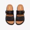 Sandalias planas de cuero negro Arwell Step para mujer Sandalias planas de cuero negro Arwell Step para mujer