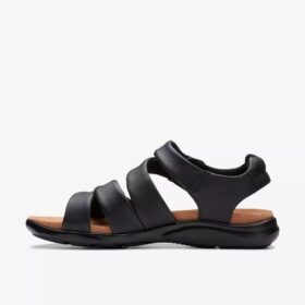 Sandalias planas de cuero negro Kitly Ave para mujer