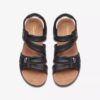 Sandalias planas de cuero negro Kitly Ave para mujer Sandalias planas de cuero negro Kitly Ave para mujer
