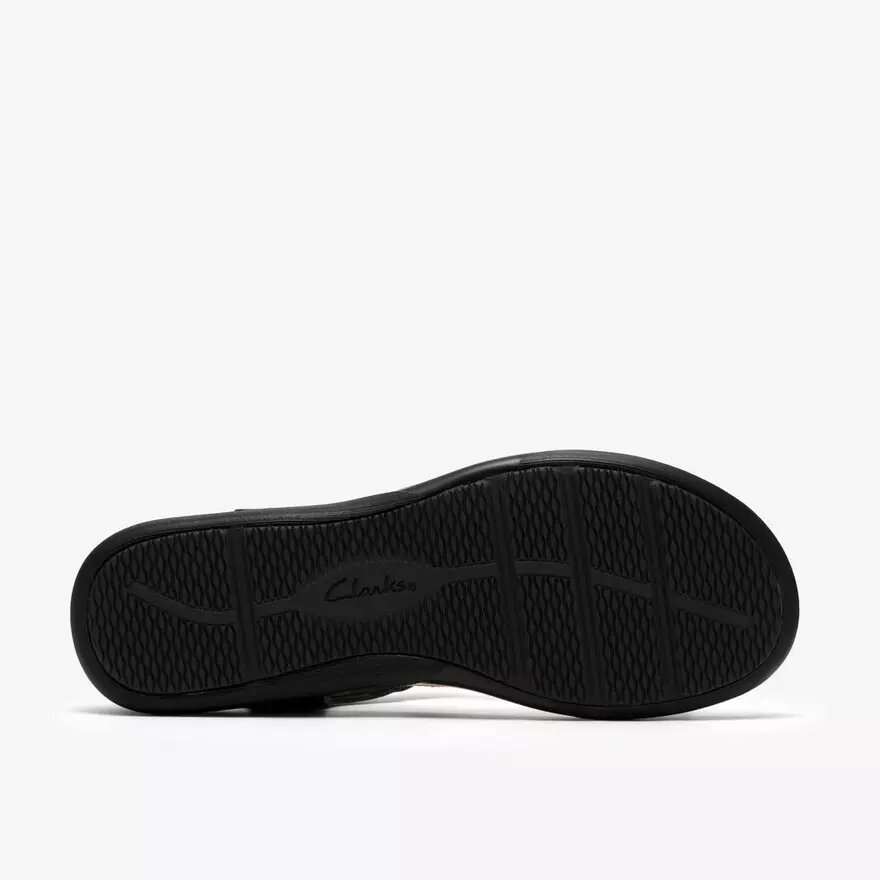 Sandalias planas de cuero negro Kitly Gem para mujer Sandalias planas de cuero negro Kitly Gem para mujer