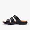 Sandalias planas de cuero negro Kitly Slide para mujer Sandalias planas de cuero negro Kitly Slide para mujer