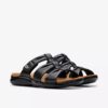 Sandalias planas de cuero negro Kitly Slide para mujer Sandalias planas de cuero negro Kitly Slide para mujer