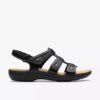 Sandalias planas de cuero negro Laurieann Ivy para mujer Sandalias planas de cuero negro Laurieann Ivy para mujer