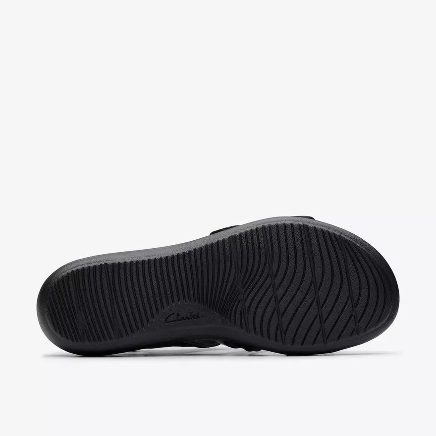 Sandalias planas de cuero negro Laurieann Ivy para mujer Sandalias planas de cuero negro Laurieann Ivy para mujer