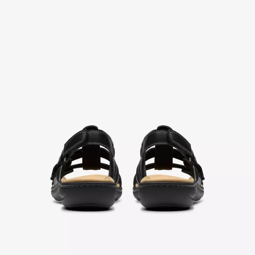 Sandalias planas de cuero negro Laurieann Ivy para mujer Sandalias planas de cuero negro Laurieann Ivy para mujer