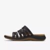 Sandalias planas de cuero negro Maelynn Abby para mujer Sandalias planas de cuero negro Maelynn Abby para mujer
