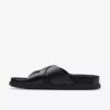 Sandalias planas de cuero negro Torford Cross para hombre