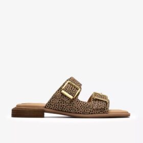 Sandalias planas de mujer Ariany Bay con estampado animal