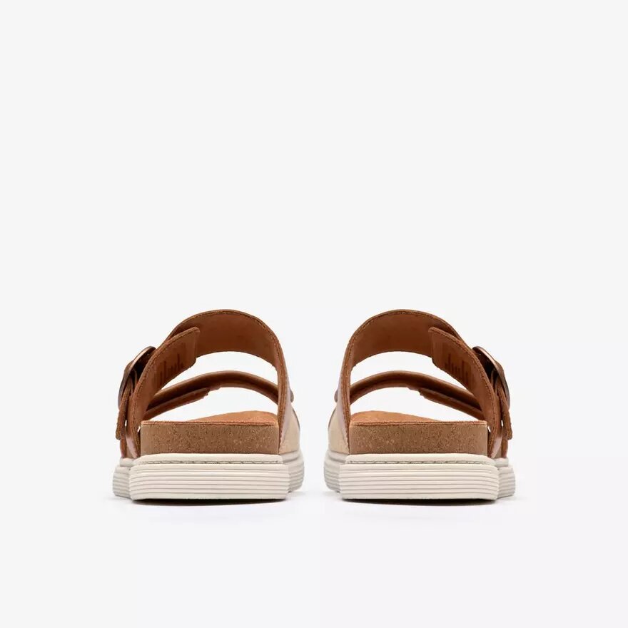 Sandalias planas de mujer Arwell Step de piel color tostado Sandalias planas de mujer Arwell Step de piel color tostado
