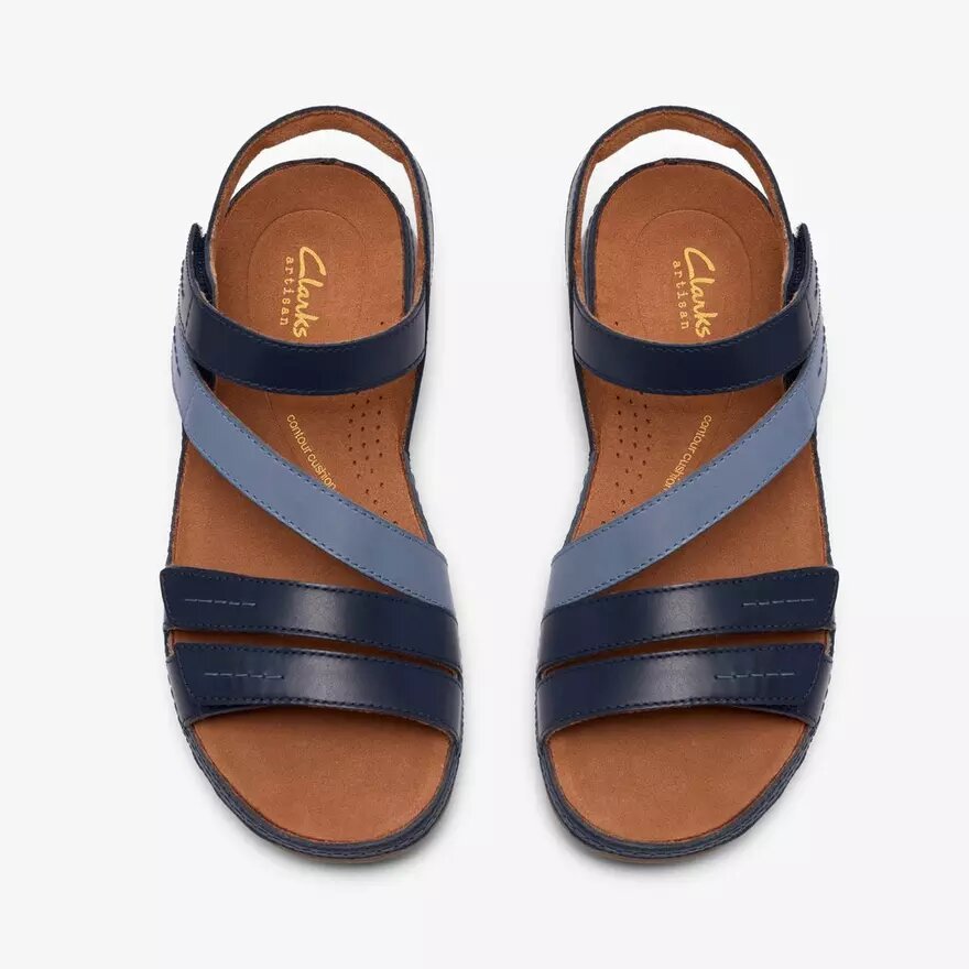 Sandalias planas de mujer Cecily Mix en combinación de colores azules Sandalias planas de mujer Cecily Mix en combinación de colores azules