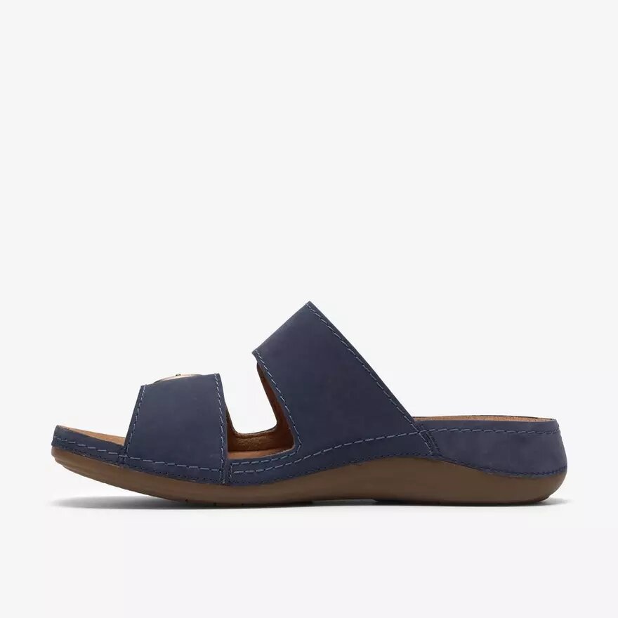 Sandalias planas de mujer Cecily Step en nubuck azul marino Sandalias planas de mujer Cecily Step en nubuck azul marino