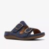 Sandalias planas de mujer Cecily Step en nubuck azul marino Sandalias planas de mujer Cecily Step en nubuck azul marino