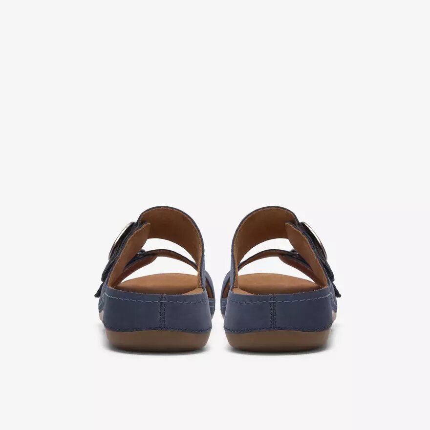 Sandalias planas de mujer Cecily Step en nubuck azul marino Sandalias planas de mujer Cecily Step en nubuck azul marino