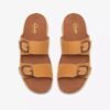 Sandalias planas de mujer Cecily Step en nubuck ocre claro