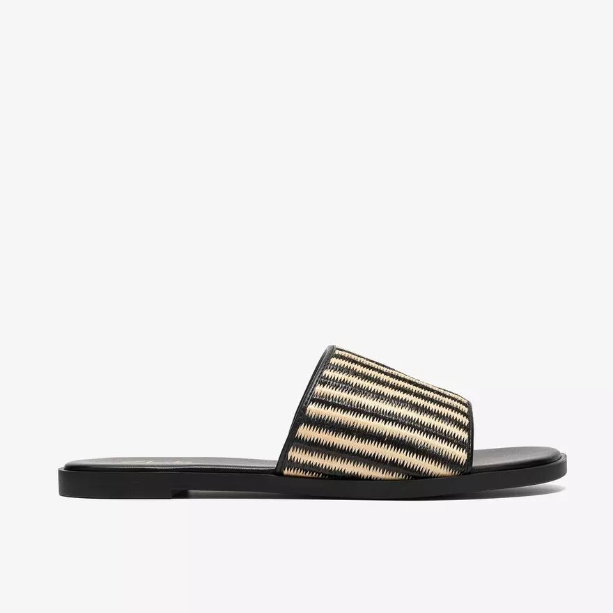 Sandalias planas de mujer Erisia Strap2, color negro Sandalias planas de mujer Erisia Strap2, color negro