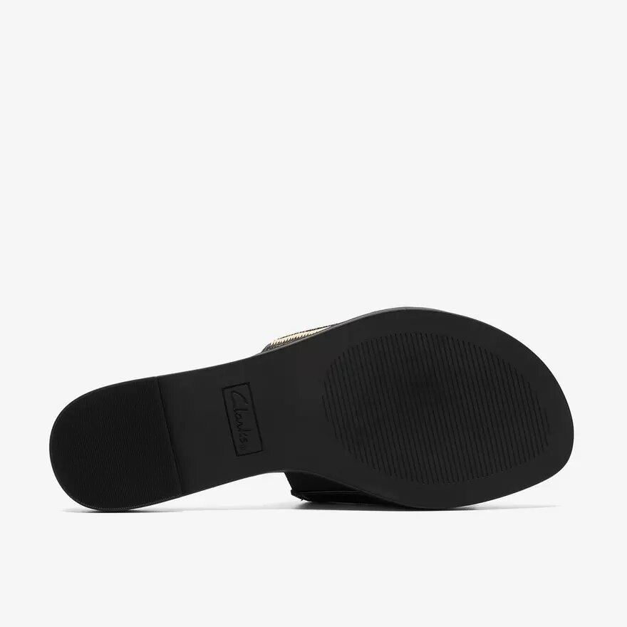 Sandalias planas de mujer Erisia Strap2, color negro Sandalias planas de mujer Erisia Strap2, color negro