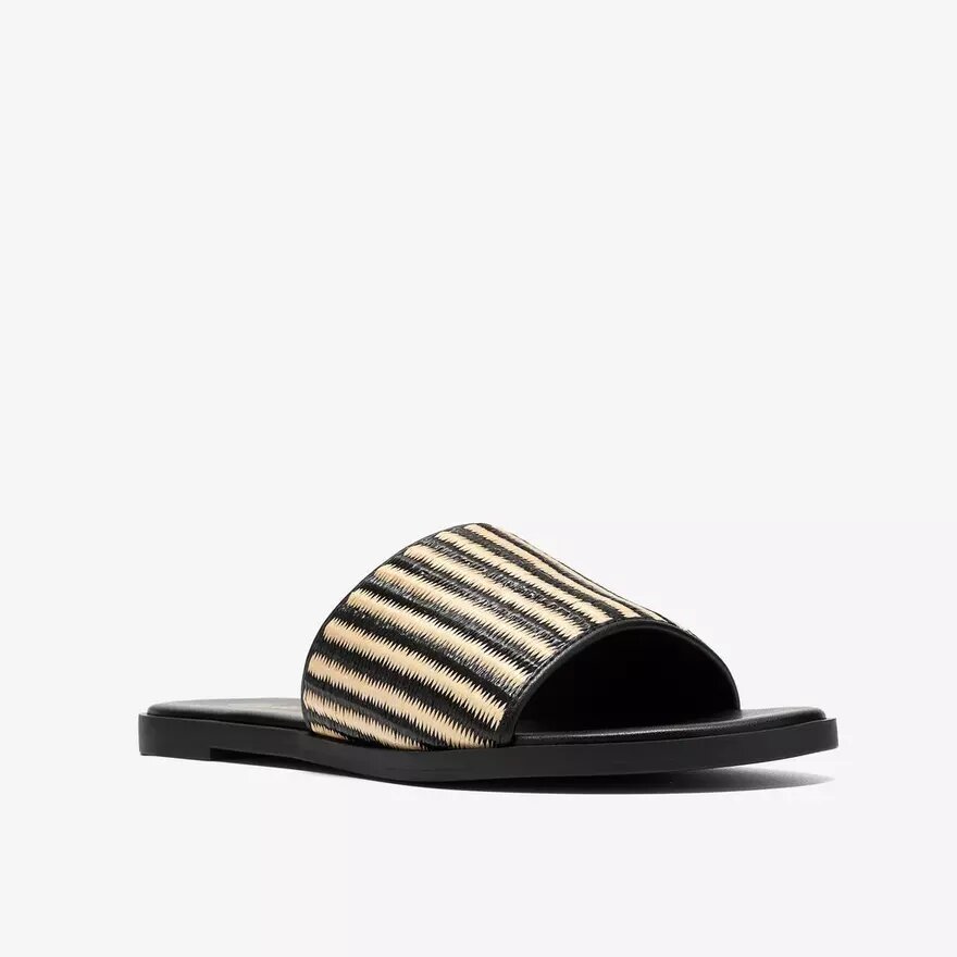 Sandalias planas de mujer Erisia Strap2, color negro Sandalias planas de mujer Erisia Strap2, color negro